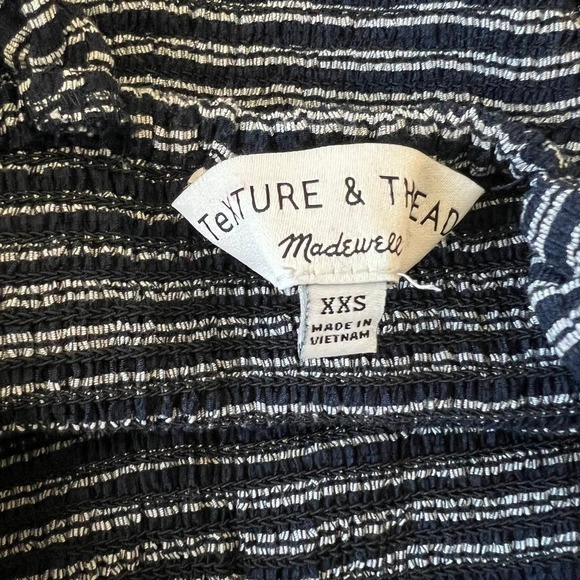 Madewell Texture & Thread Smocked Peplum Tank Top in Stripe Size XXS - Picture 12 of 14